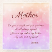 Schönes Personalisiertes Muttergedicht Glasuntersetzer (Vorderseite)