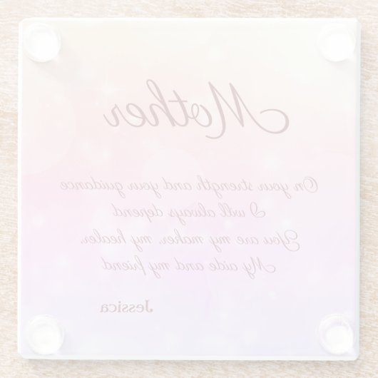 Schönes Personalisiertes Muttergedicht Glasuntersetzer (Rückseite)