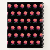 Schönes Personalisiertes rosa Rosenmuster auf schw Notizblock (Rückseite)