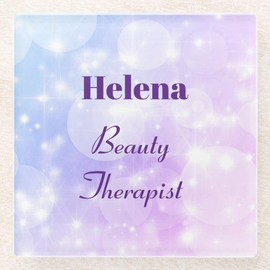 Schönes Personalisiertes Schönheitstherapeut-Desig Glasuntersetzer (Vorderseite)