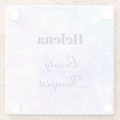 Schönes Personalisiertes Schönheitstherapeut-Desig Glasuntersetzer (Rückseite)