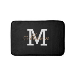 Schönes Personalisiertes Schwarzes Gold Badematte