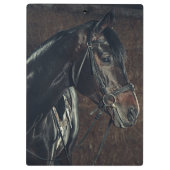 Schönes Personalisiertes Schwarzes Pferd  Klemmbrett (Rückseite)