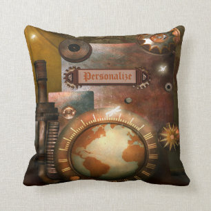 Schönes personalisiertes Steampunk Throw-Kissen Kissen