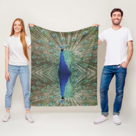 Schönes Pfau Custom Image Luxuriöse Elegance Fleecedecke