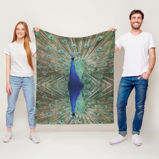 Schönes Pfau Custom Image Luxuriöse Elegance Fleecedecke (Beispiel)