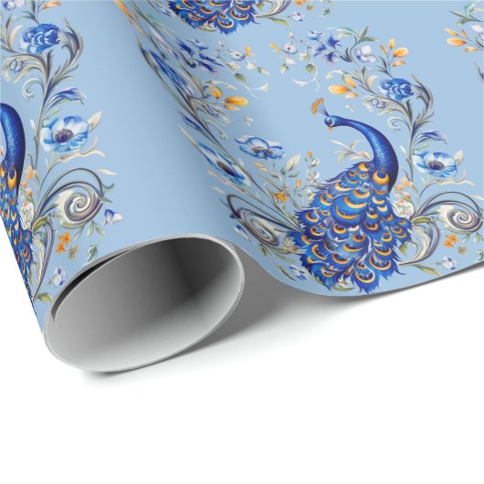 Schönes Pfauendesign - Elegantes Geschenk für sie Geschenkpapier (Rolleneckpunkt)