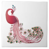 Schönes Pfauendesign Fliese (Vorderseite)