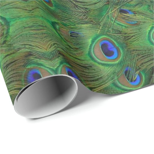 Schönes Pfauenfeathers Musterpapier Geschenkpapier (Rolleneckpunkt)