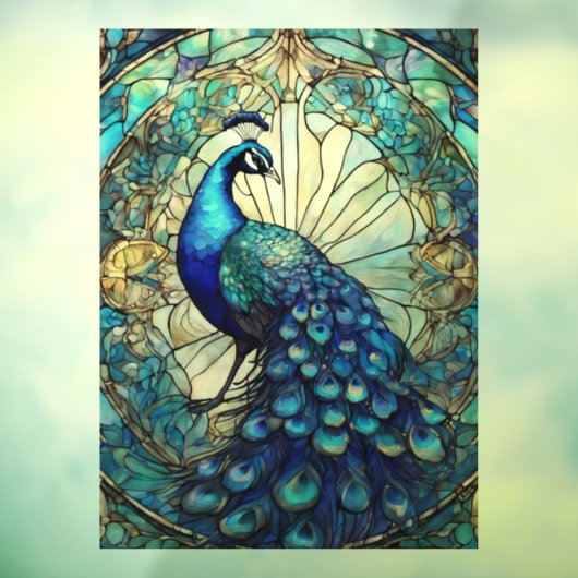 Schönes Pfauenfenster Fensteraufkleber (Blatt 3)