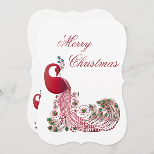 Schönes Pfauenfest Feiertagskarte (Vorne/Hinten)