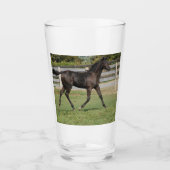 Schönes Pferd auf dem Feld Glas (Vorderseite)