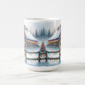 Schönes Pferd auf einem Weihnachtsbaum Kaffeetasse (Mittel)