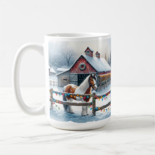 Schönes Pferd auf einem Weihnachtsbaum Kaffeetasse (Links)