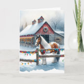 Schönes Pferd auf einem Weihnachtsbaum Karte (Vorderseite)