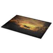 Schönes Pferd bei Sunset Cutting Board Schneidebrett (Ecke)
