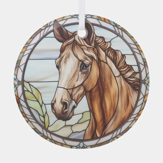 Schönes Pferd festgehalten Ornament Aus Glas (Vorderseite)