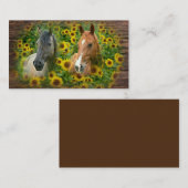 Schönes Pferd im Feld der Sonnenblumen Visitenkarte (Vorne/Hinten)