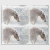Schönes Pferd im Schnee Geschenkreise Geschenkpapier (Flach)