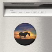 Schönes Pferd im Sonnenuntergang Kunst, Dichtung u Magnet (In Situ (Geschirrspüler))