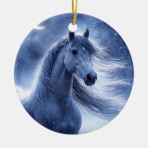 Schönes Pferd in der Weihnachtsweihnacht Keramik Ornament