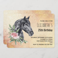 Schönes Pferd Kopf in Watercolor Geburtstag