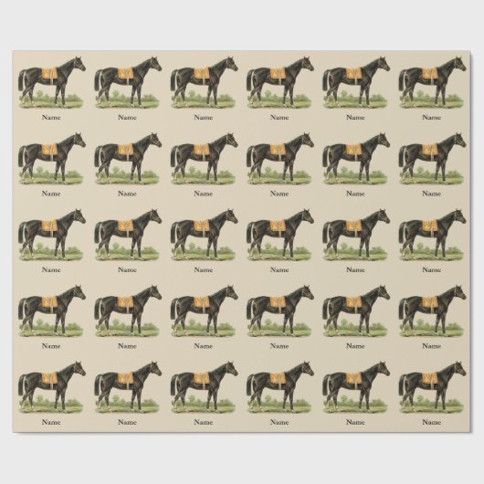 Schönes Pferd Kunstgeschenk Personalisiert Geschenkpapier (Flach)
