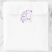 Schönes Pferd mit Glamour Mane Quadratischer Aufkleber (Tasche)