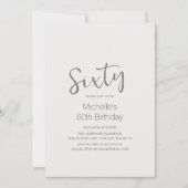 Schönes Pferd Modernes Drehbuch 60. Geburtstag Einladung (Vorderseite)