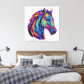 Schönes Pferd Pop Art Leinwanddruck (Insitu (Schlafzimmer))