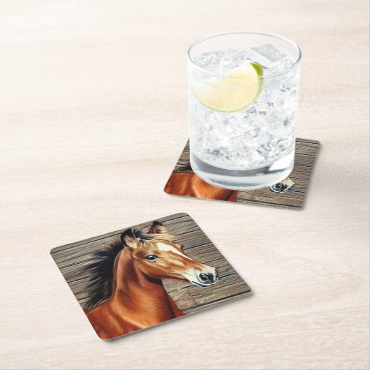 Schönes Pferd Rechteckiger Pappuntersetzer (Vor Ort)