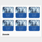 Schönes Pferd-Team Winter Foto Küche Quadratischer Aufkleber (Blatt)