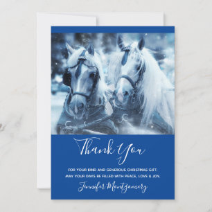 Schönes Pferd Team Winter Foto Vielen Dank Dankeskarte
