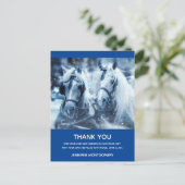 Schönes Pferd Team Winter Foto Vielen Dank Postkarte (Stehend Vorderseite)