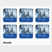 Schönes Pferd Team Winter Foto Vielen Dank Quadratischer Aufkleber (Blatt)