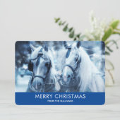 Schönes Pferd Team Winter Foto Weihnachten (Stehend Vorderseite)