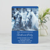 Schönes Pferd Team Winter Foto Weihnachten Einladung (Stehend Vorderseite)