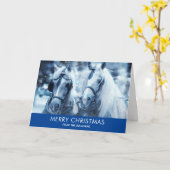 Schönes Pferd Team Winter Foto Weihnachten Karte (Gelbe Blume)