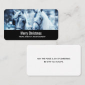 Schönes Pferd Team Winter Foto Weihnachten Visitenkarte (Vorne/Hinten)