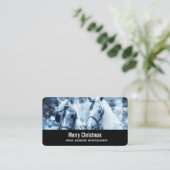 Schönes Pferd Team Winter Foto Weihnachten Visitenkarte (Stehend Vorderseite)