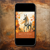 Schönes Pferd und Blume Herbst Herbst Geburtstag Einladung