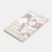 Schönes Pferd und Foal im blühenden Obstgarten Post-it Klebezettel (angewinkelt)