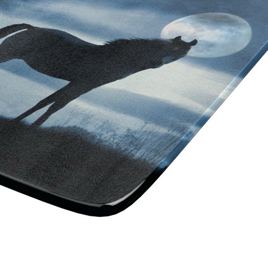 Schönes Pferd und Mond Schneidebrett (Ecke)