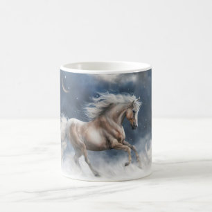 Schönes Pferd und zunehmender Mond Kaffeetasse