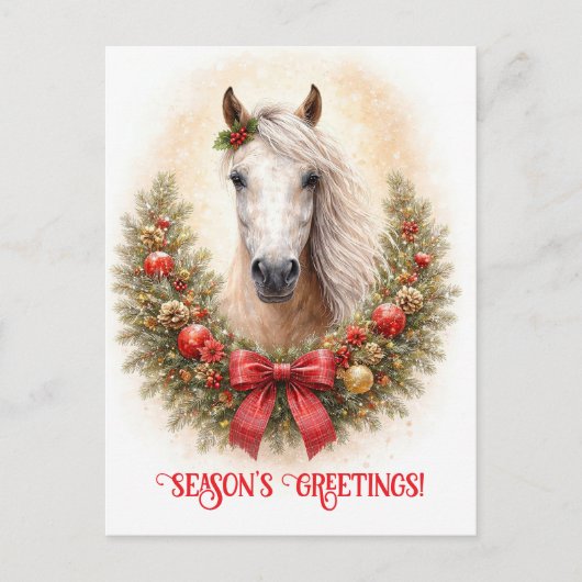 Schönes Pferd Weihnachtsgrüße Postkarte (Vorderseite)