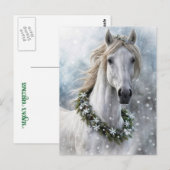 Schönes Pferd Weihnachtsgrüße Postkarte (Vorne/Hinten)