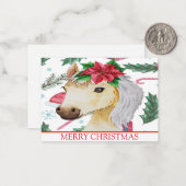 Schönes Pferd zu Weihnachten Mitteilungskarte (Vorderseite/Rückseite Beispiel)