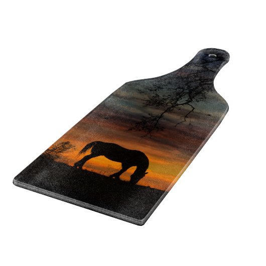 Schönes Pferdededekor Schneidebrett (Ecke)