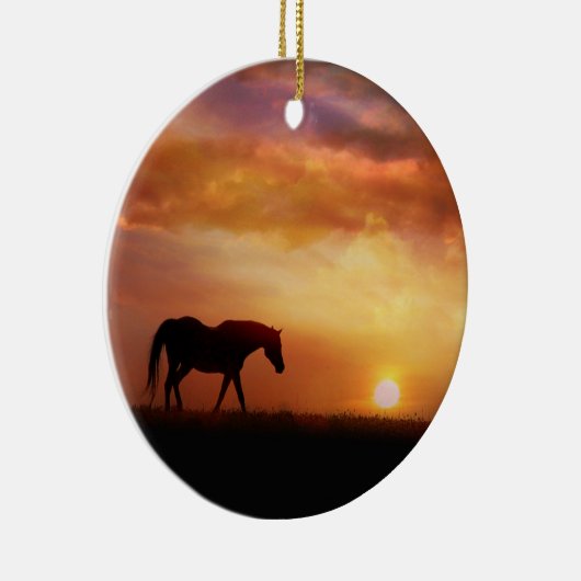Schönes Pferdedenkmal-Ornament Keramik Ornament (Rechts)