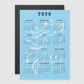Schönes Pferdedesign 2026 Kalender Magnetkarte (Vorne/Hinten)